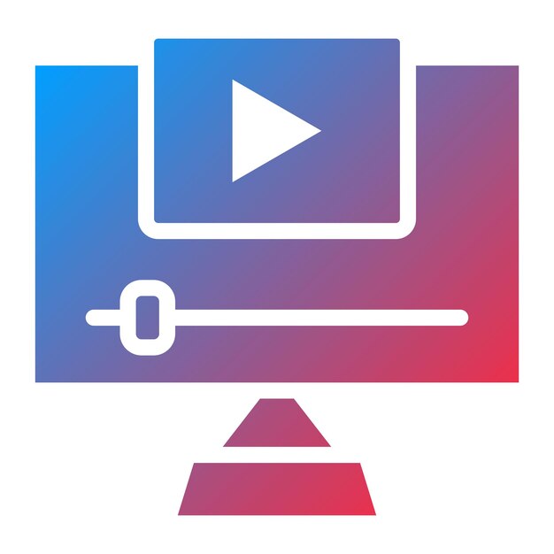 Imagen vectorial de icono de tutorial de video Se puede utilizar para el trabajo remoto
