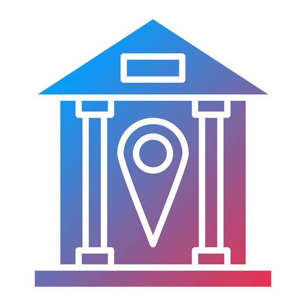 Imagen vectorial del ícono de ubicación del banco Se puede utilizar para negocios y finanzas