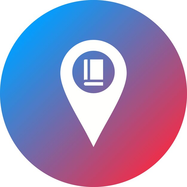 Imagen vectorial del ícono de ubicación de la biblioteca Se puede utilizar para la biblioteca