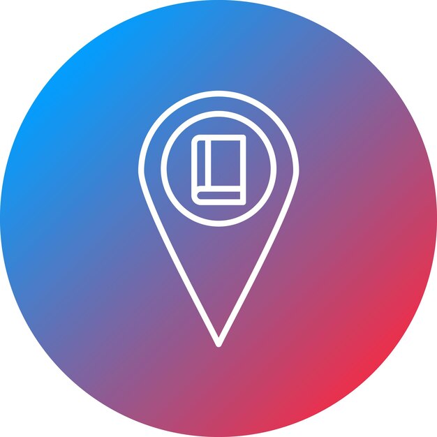 Imagen vectorial del ícono de ubicación de la biblioteca Se puede utilizar para la biblioteca