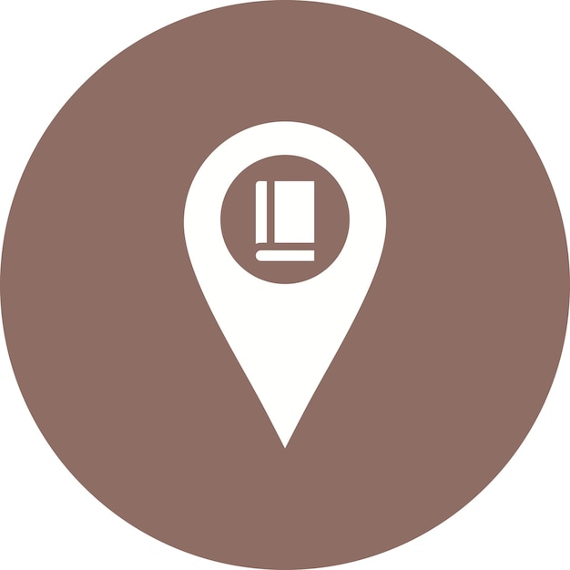 Imagen vectorial del ícono de ubicación de la biblioteca Se puede utilizar para la biblioteca
