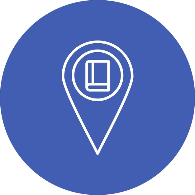 Imagen vectorial del ícono de ubicación de la biblioteca Se puede utilizar para la biblioteca