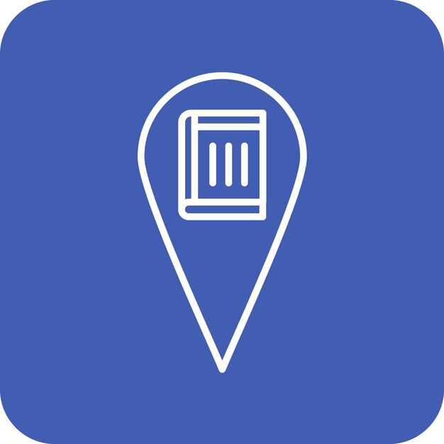Imagen vectorial del icono de la ubicación de la biblioteca Se puede utilizar para la educación en línea