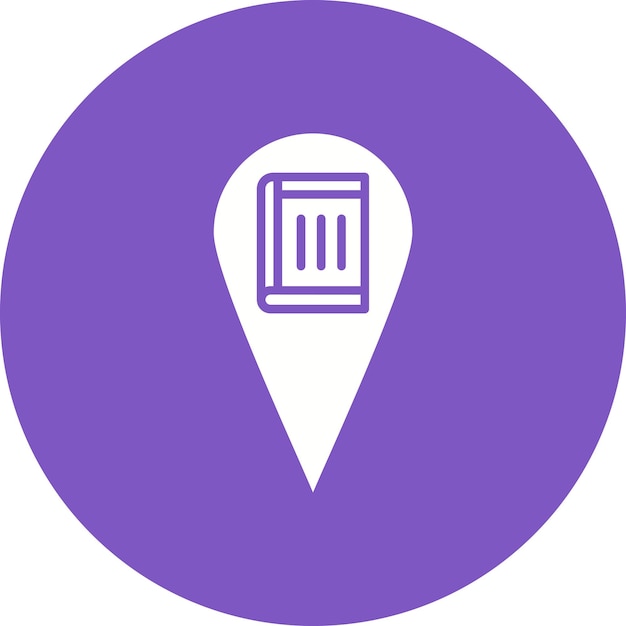 Imagen vectorial del icono de la ubicación de la biblioteca Se puede utilizar para la educación en línea