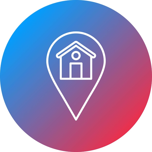 Imagen vectorial del icono de la ubicación de la casa Se puede utilizar para bienes raíces