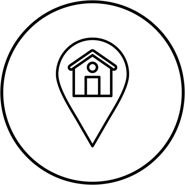 Imagen vectorial del icono de la ubicación de la casa Se puede utilizar para bienes raíces
