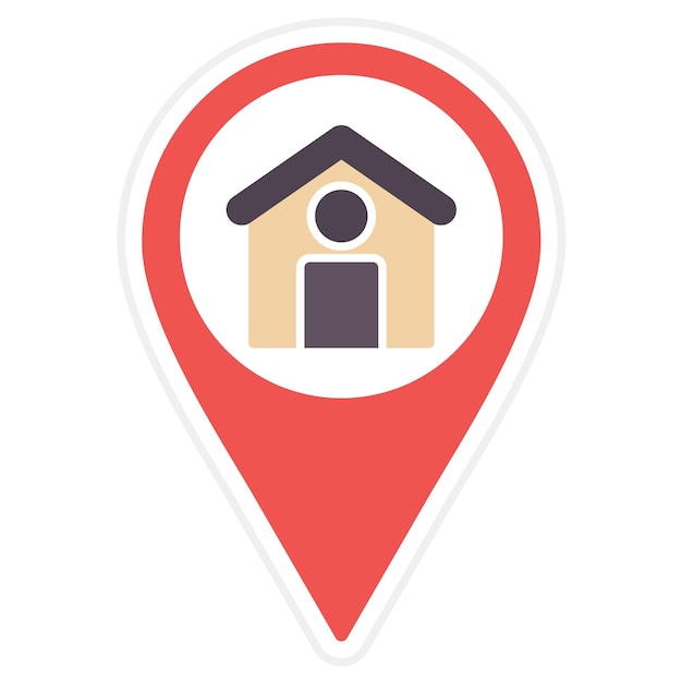 Imagen vectorial del icono de la ubicación de la casa Se puede utilizar para bienes raíces