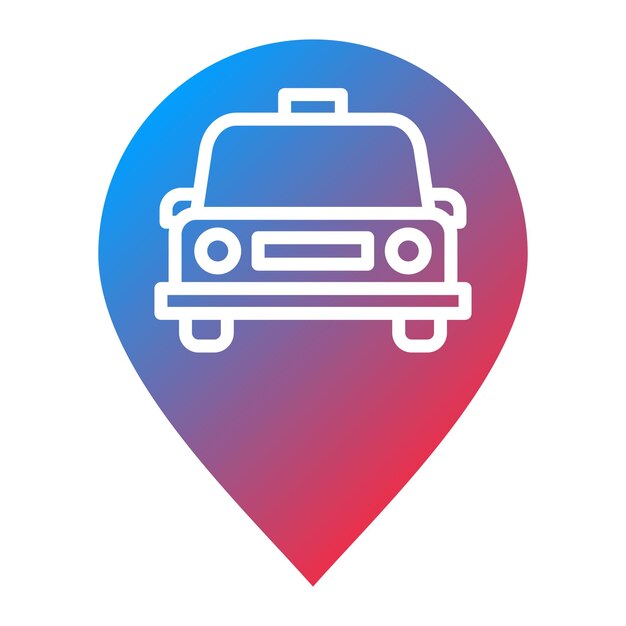 Imagen vectorial del icono de ubicación del coche Se puede utilizar para el mapa y la navegación