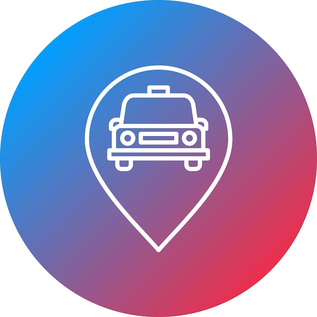 Imagen vectorial del icono de ubicación del coche Se puede utilizar para el mapa y la navegación