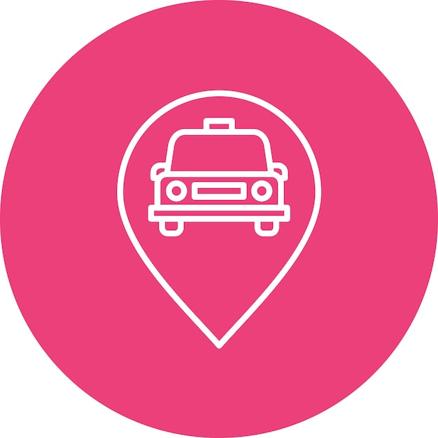 Imagen vectorial del icono de ubicación del coche Se puede utilizar para el mapa y la navegación