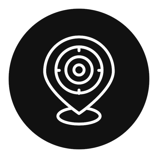 Imagen vectorial de icono de ubicación Se puede usar para tiro con arco