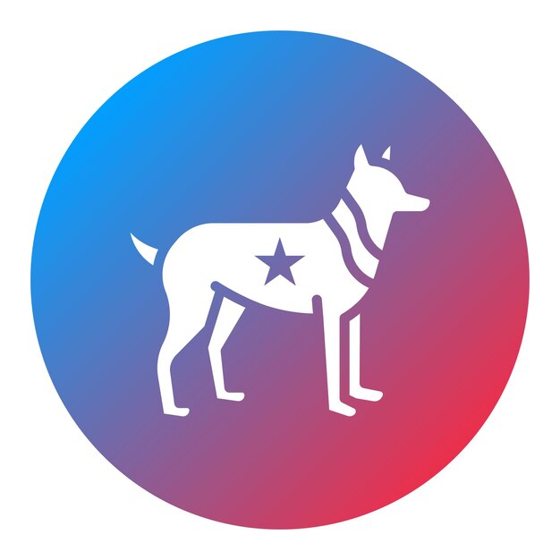 Imagen vectorial del icono de la unidad canina Puede utilizarse para los servicios públicos