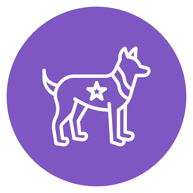 Imagen vectorial del icono de la unidad canina Puede utilizarse para los servicios públicos