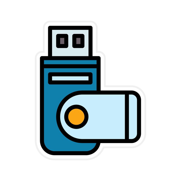 Vector imagen vectorial del icono de la unidad flash se puede usar para imprimir