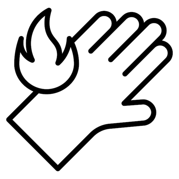 Imagen vectorial del icono de la unidad de quemadura Se puede utilizar para las quemaduras cutáneas