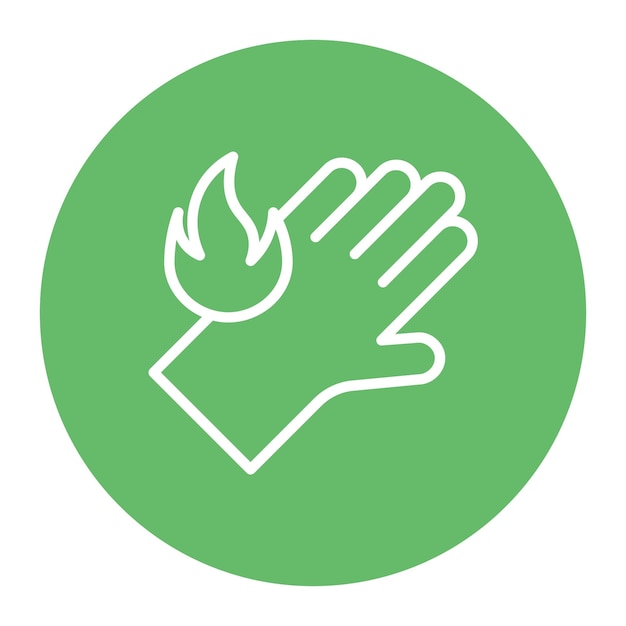 Imagen vectorial del icono de la unidad de quemadura Se puede utilizar para las quemaduras cutáneas