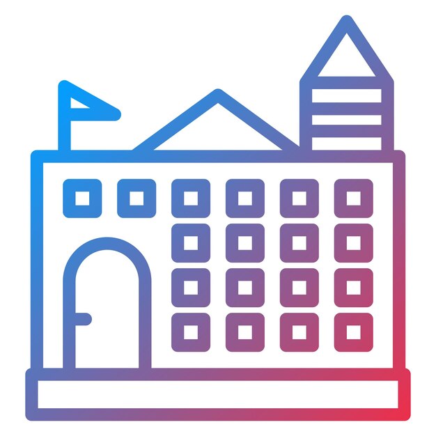 Imagen vectorial del icono de la universidad Se puede utilizar para la literatura
