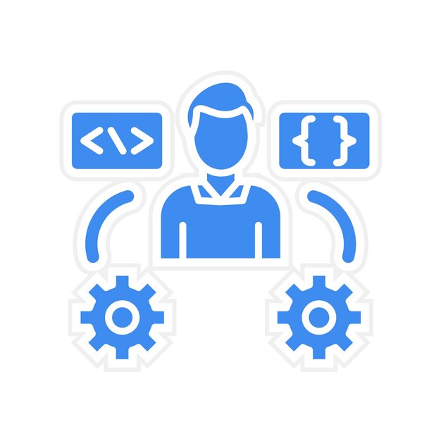 Imagen vectorial de icono de usuario experto en tecnología Se puede usar sin código