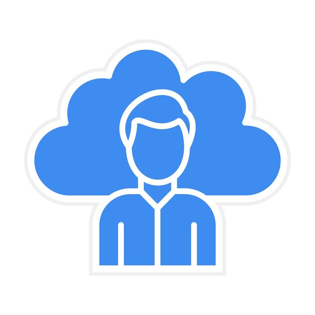 La imagen vectorial del icono del usuario de la nube se puede utilizar para la computación en la nube
