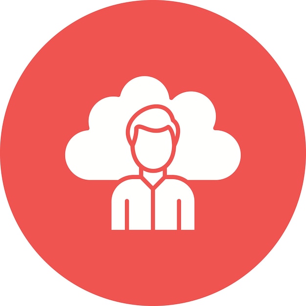 La imagen vectorial del icono del usuario de la nube se puede utilizar para la computación en la nube