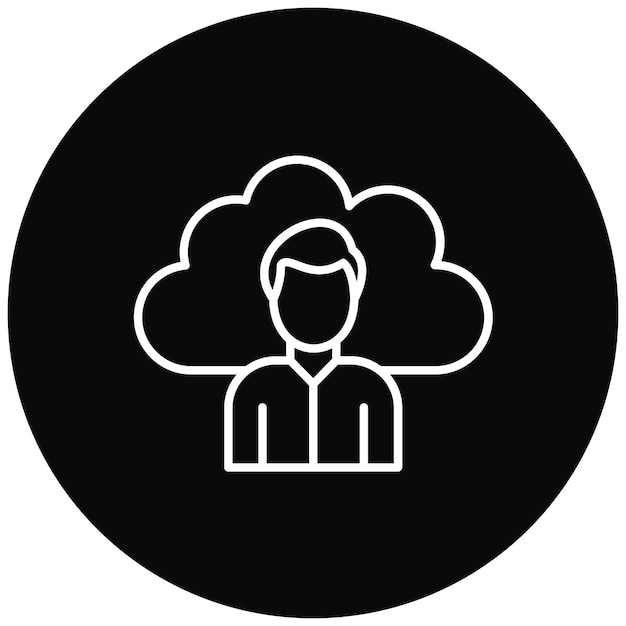 La imagen vectorial del icono del usuario de la nube se puede utilizar para la computación en la nube