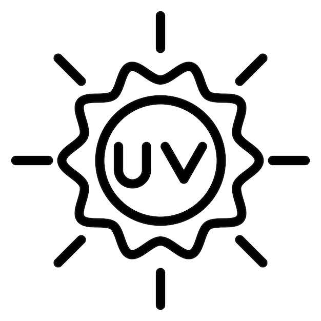 Imagen vectorial de icono UV Puede utilizarse para la dermatología
