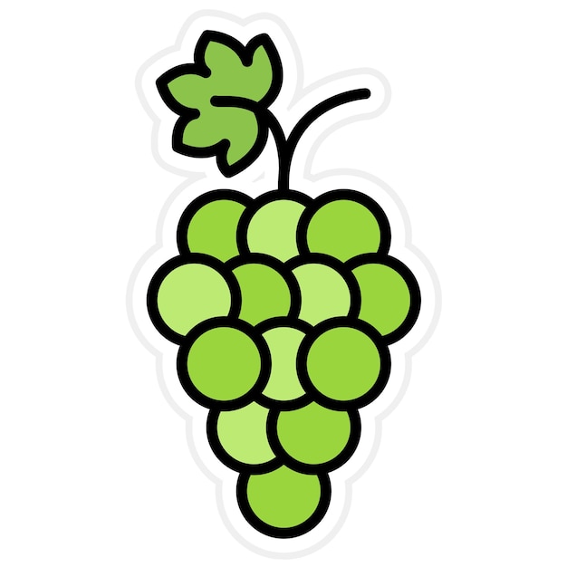Imagen vectorial del icono de la uva Se puede utilizar para la agricultura y la jardinería