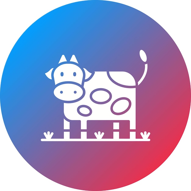 Imagen vectorial del icono de la vaca Se puede utilizar para la agricultura y la jardinería