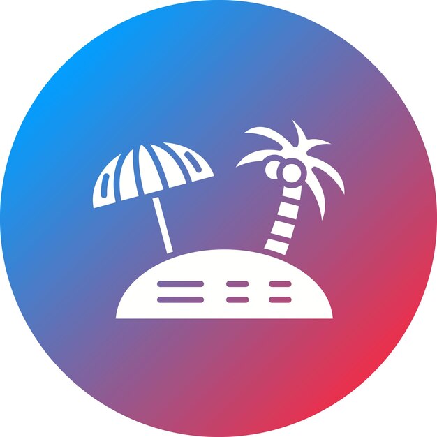 Imagen vectorial del icono de vacaciones en la playa Se puede utilizar para la agencia de viajes