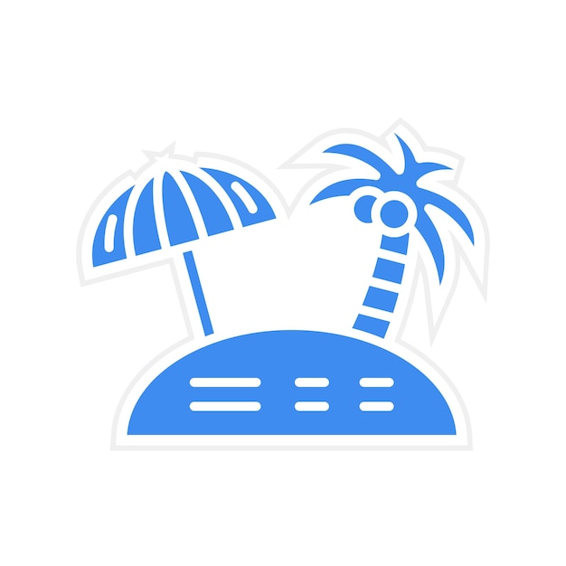 Imagen vectorial del icono de vacaciones en la playa Se puede utilizar para la agencia de viajes