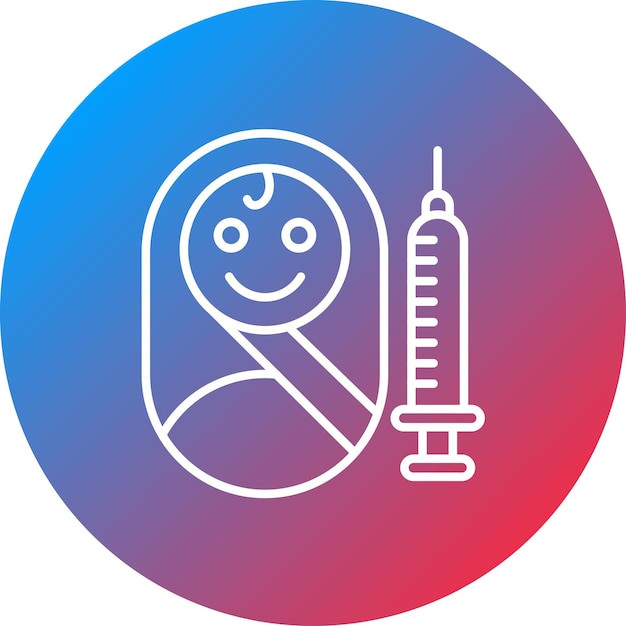 Imagen vectorial del icono de la vacunación Se puede utilizar para el bebé