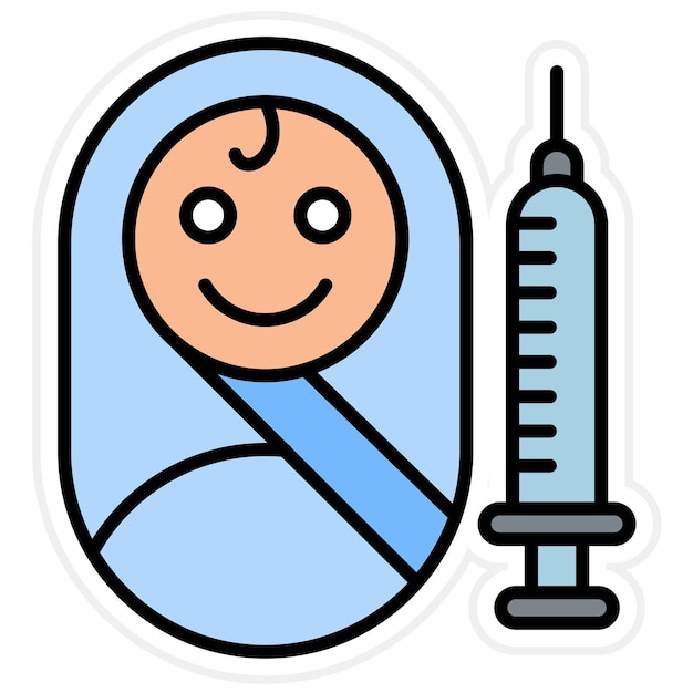 Imagen vectorial del icono de la vacunación Se puede utilizar para el bebé