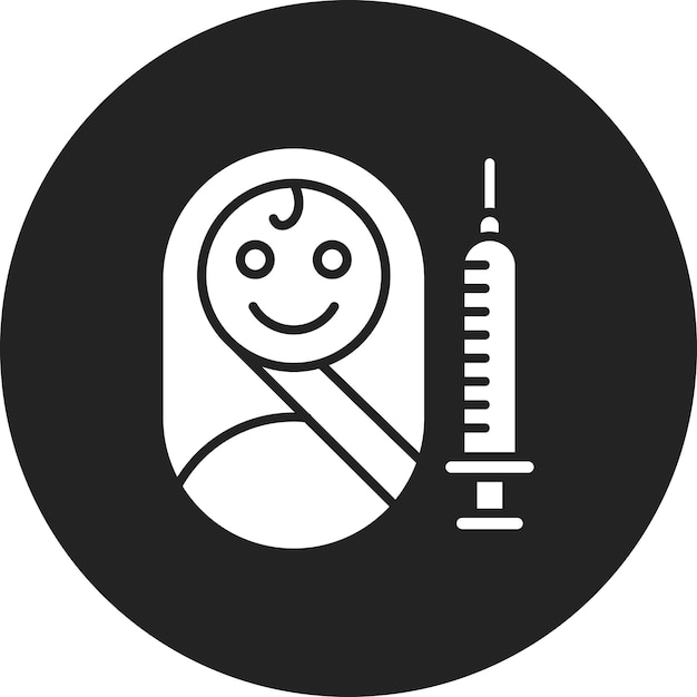Imagen vectorial del icono de la vacunación Se puede utilizar para el bebé