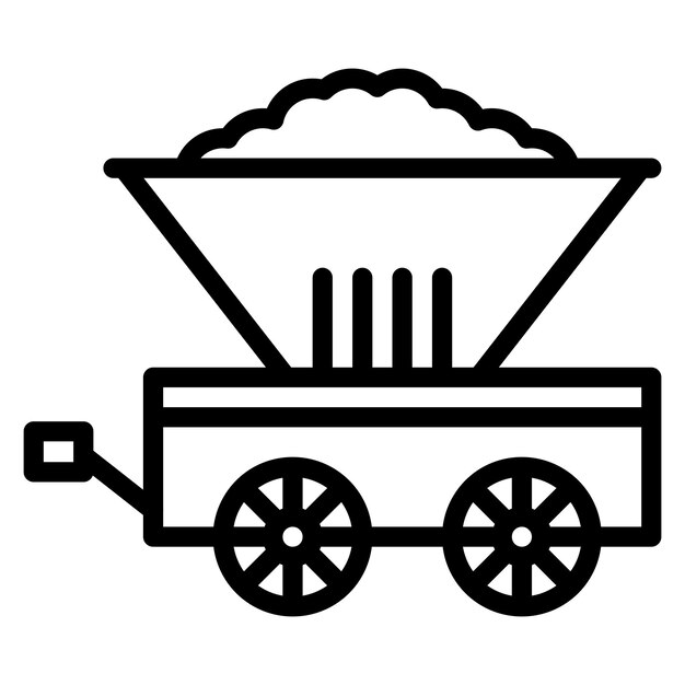 Imagen vectorial del icono del vagón Se puede utilizar para la metalurgia
