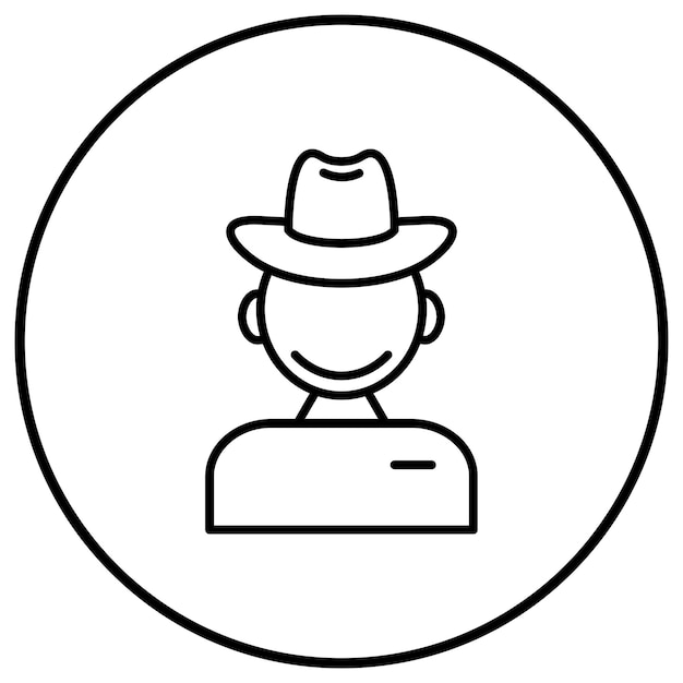 Imagen vectorial del icono del vaquero Se puede usar para Wild West