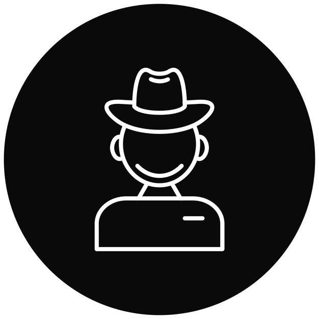 Imagen vectorial del icono del vaquero Se puede usar para Wild West