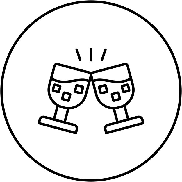 Imagen vectorial del icono del vaso de champán Se puede usar para catering