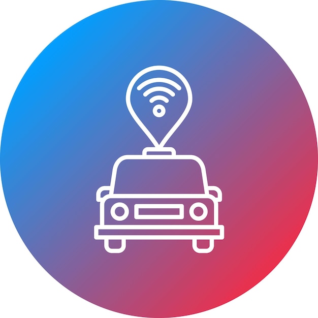 Imagen vectorial del icono del vehículo conectado Se puede utilizar para el mapa y la navegación