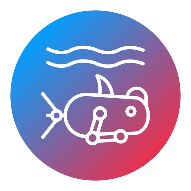 Imagen vectorial de icono de vehículo submarino autónomo Puede usarse para robótica