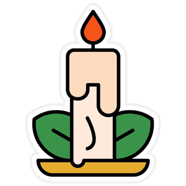 Imagen vectorial del icono de la vela Se puede usar para el Ramadán