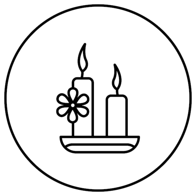 Imagen vectorial del icono de la vela de Spa Se puede usar para Spa