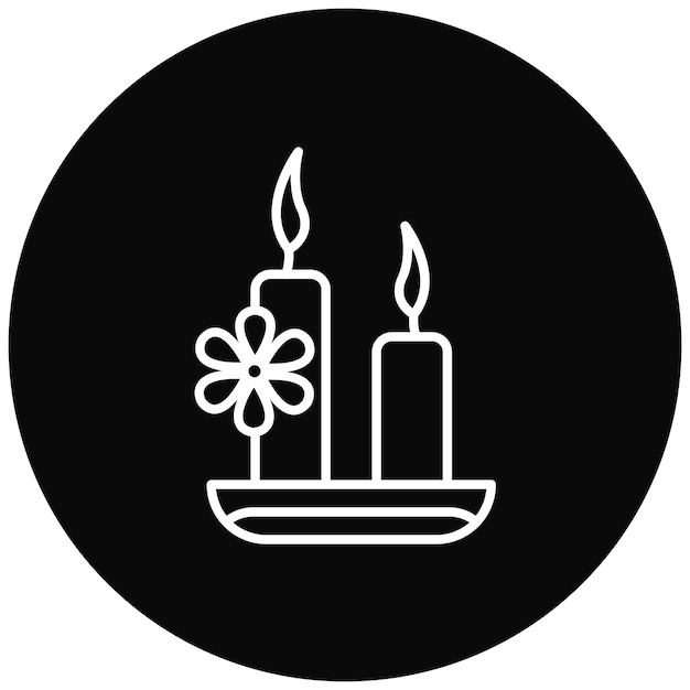 Imagen vectorial del icono de la vela de Spa Se puede usar para Spa