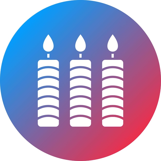 La imagen vectorial del icono de las velas se puede usar para el Año Nuevo