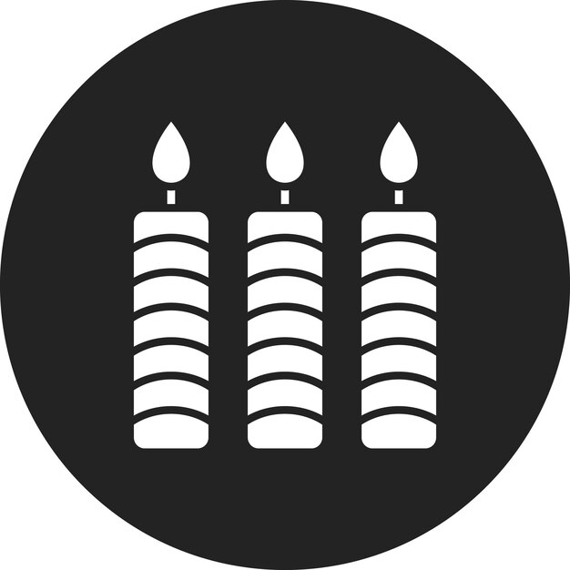 La imagen vectorial del icono de las velas se puede usar para el Año Nuevo