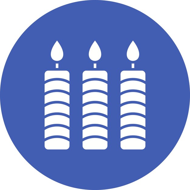 La imagen vectorial del icono de las velas se puede usar para el Año Nuevo
