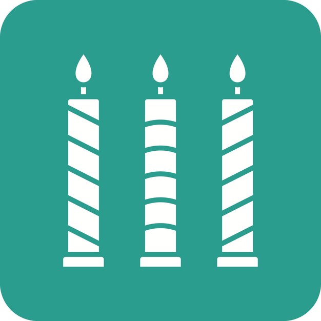 Imagen vectorial del icono de las velas Se puede usar para cumpleaños