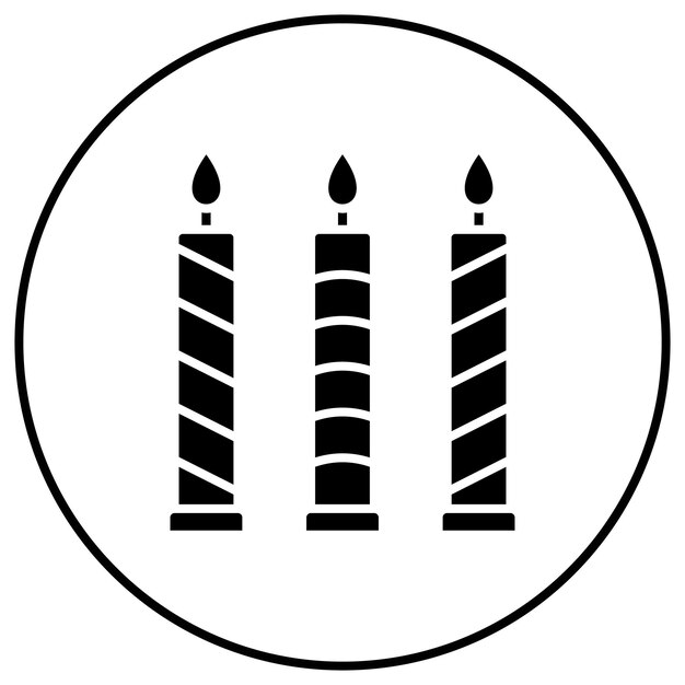 Imagen vectorial del icono de las velas Se puede usar para cumpleaños