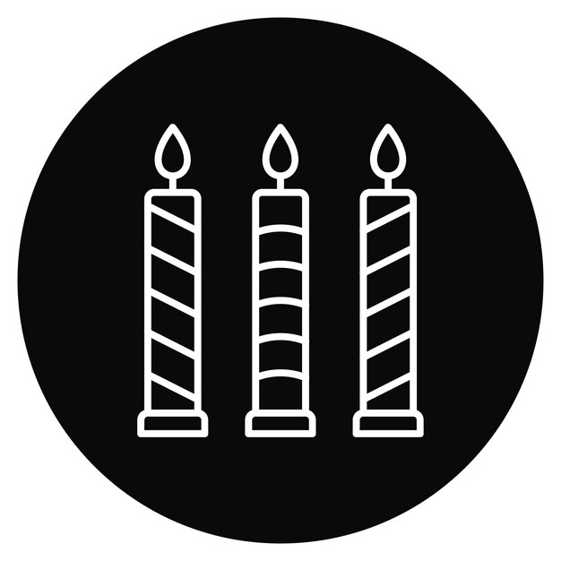 Imagen vectorial del icono de las velas Se puede usar para cumpleaños