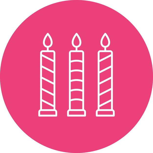 Imagen vectorial del icono de las velas Se puede usar para cumpleaños