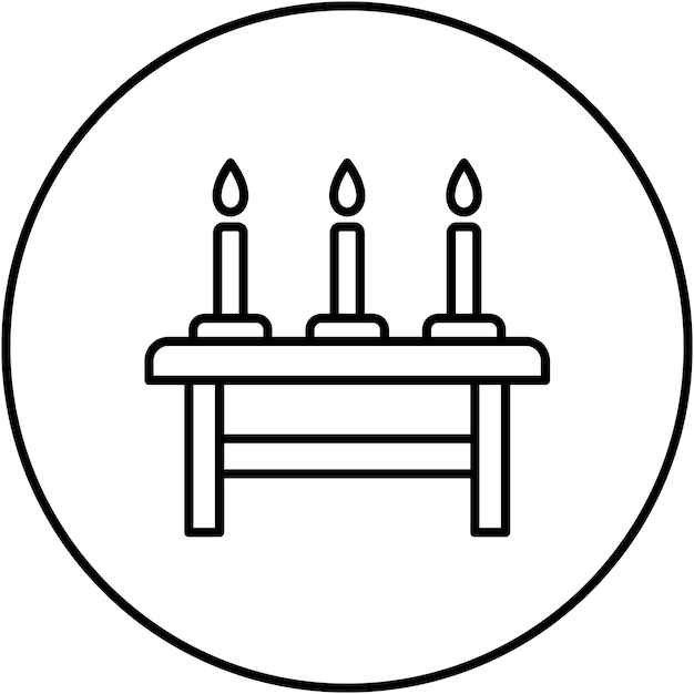 La imagen vectorial del icono de las velas se puede utilizar para el funeral